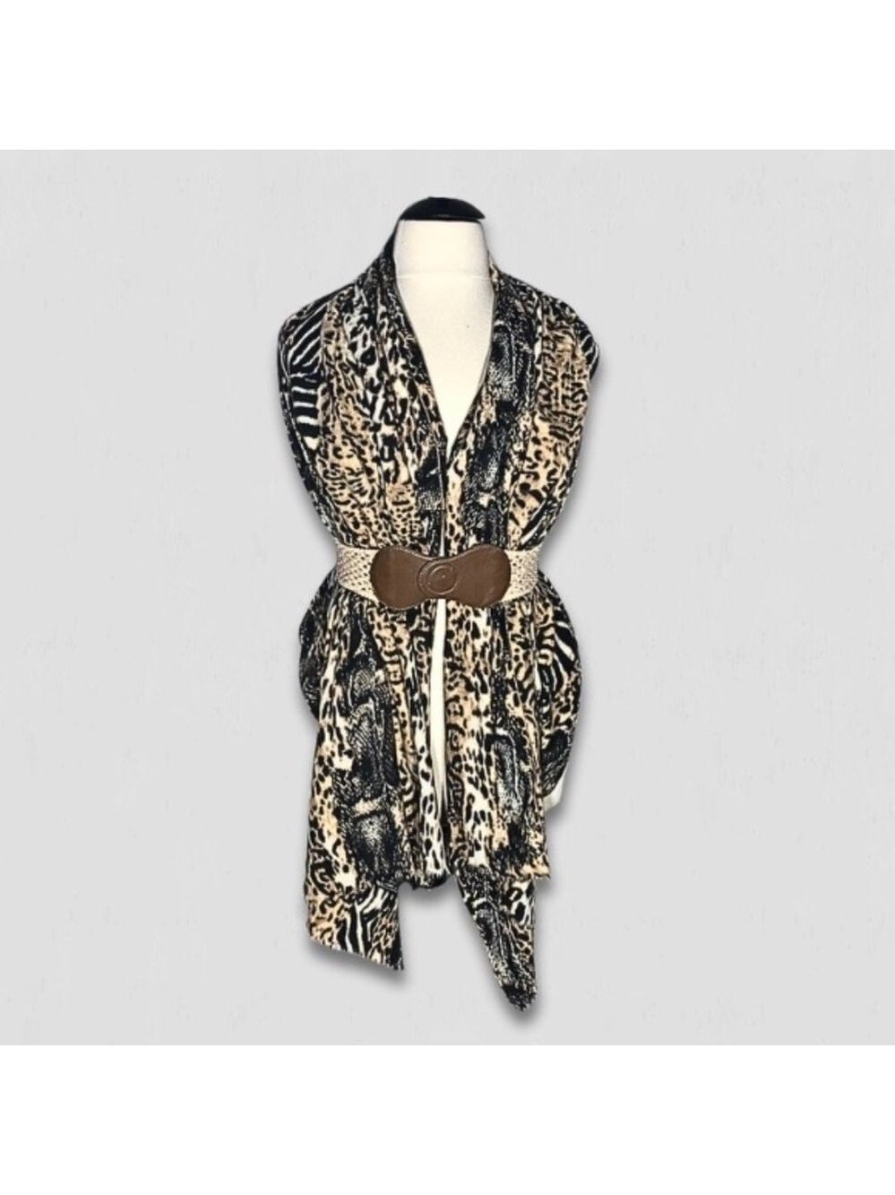 Cashmere scarf wrap animal print leopard lightweight boho whimsigoth goblincore